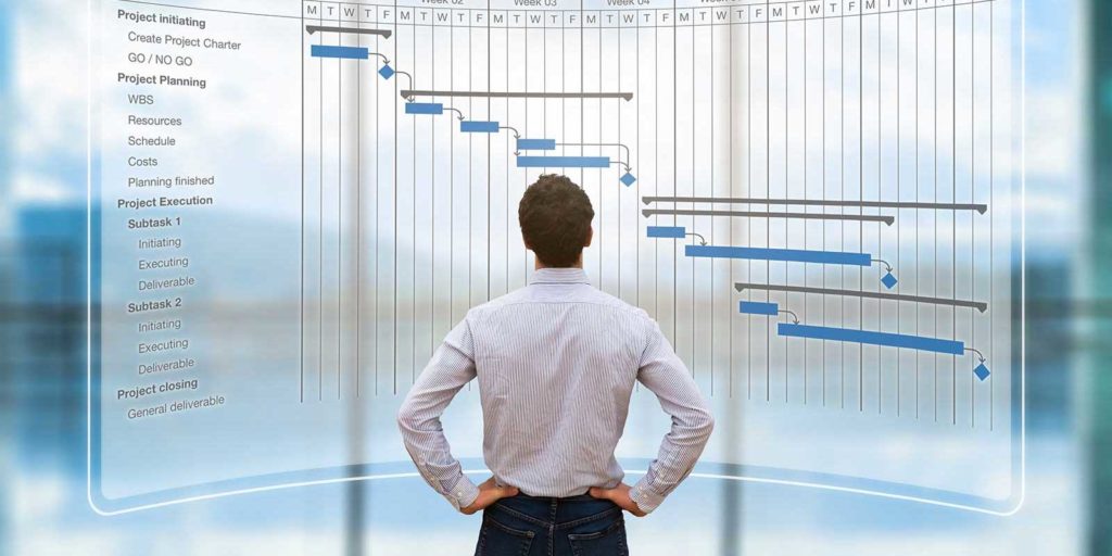 digital marketer look at graph showing seo management skills