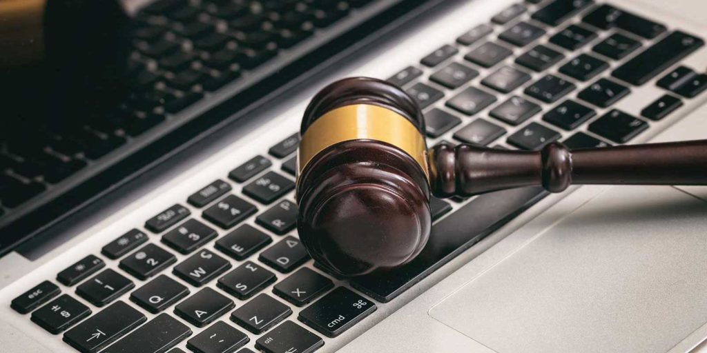 gavel on computer representing law firm marketing