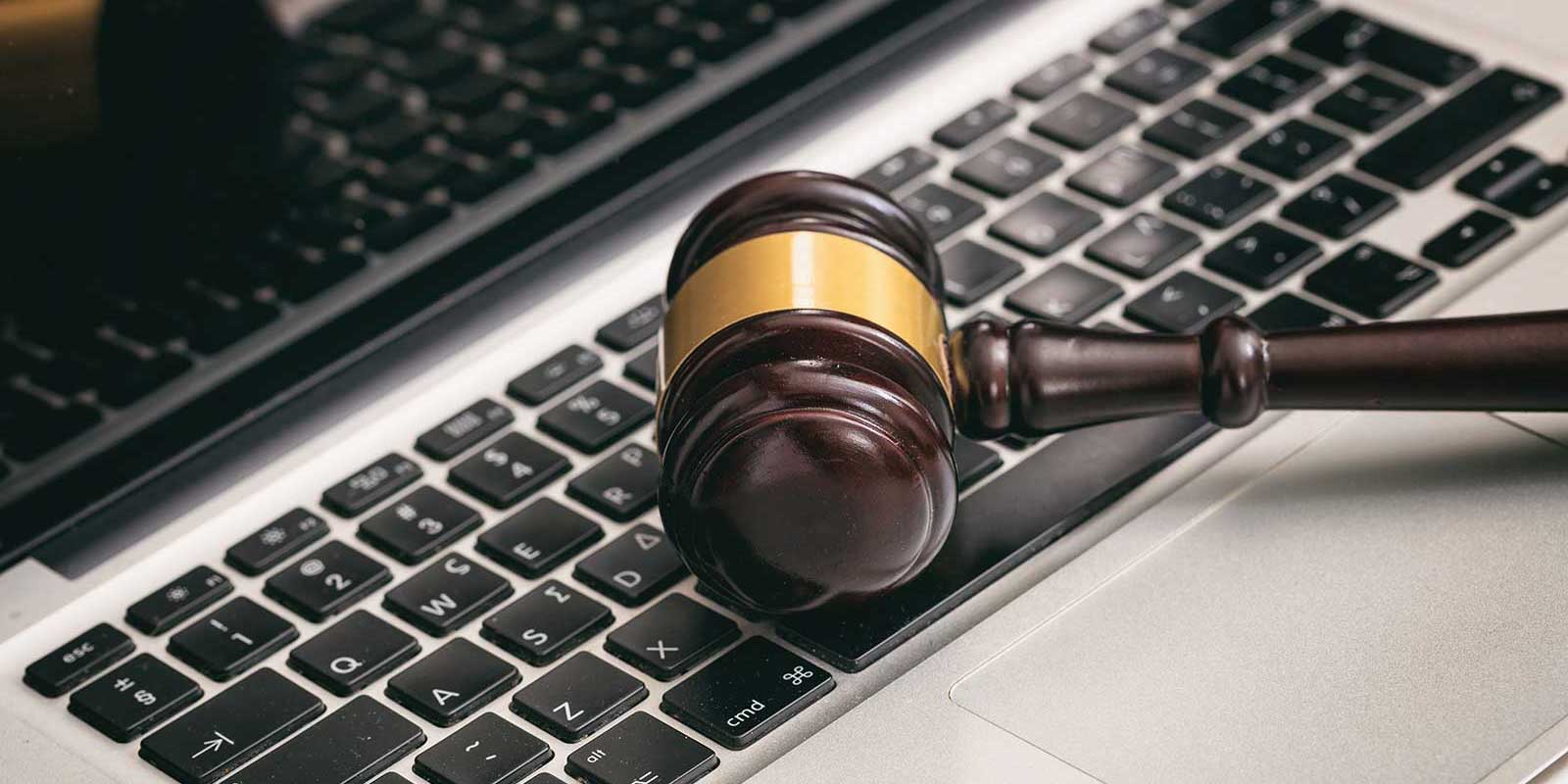 gavel on computer representing law firm marketing