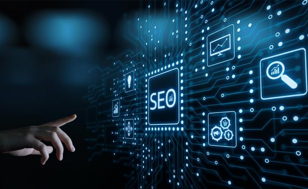 a business owner looking over an SEO guide for 2020