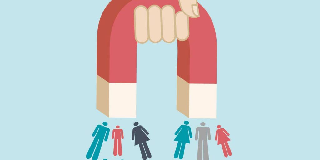 magnet attracting clients to grow client base