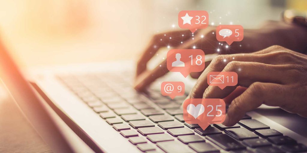 Attorney checking on his law firm social media marketing campaign