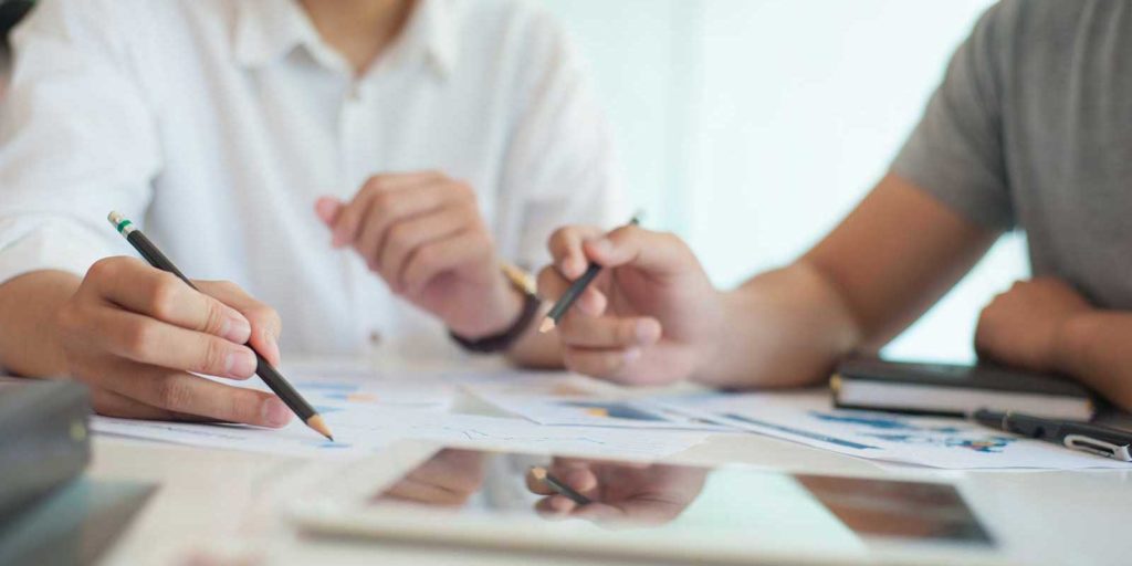 Law firm marketing consultants working on project