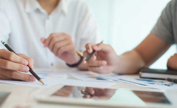 Law firm marketing consultants working on project