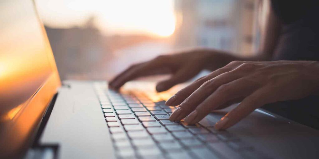 women searching keywords