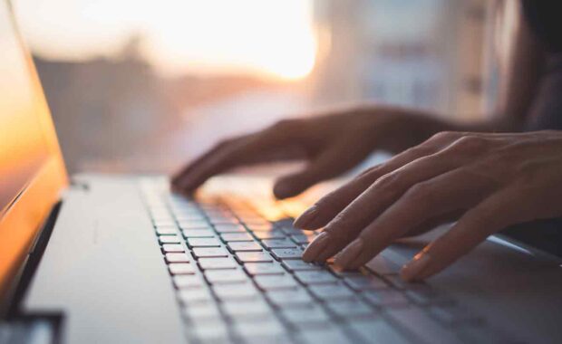 women searching keywords