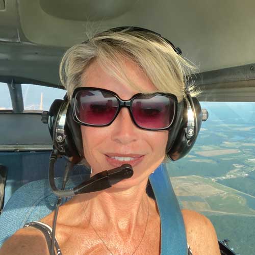 Michele flying plane