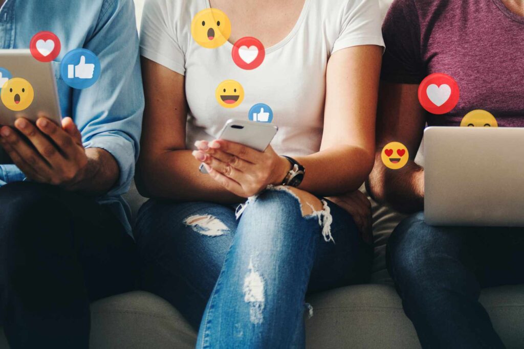 Social media manager reviewing marketing strategies