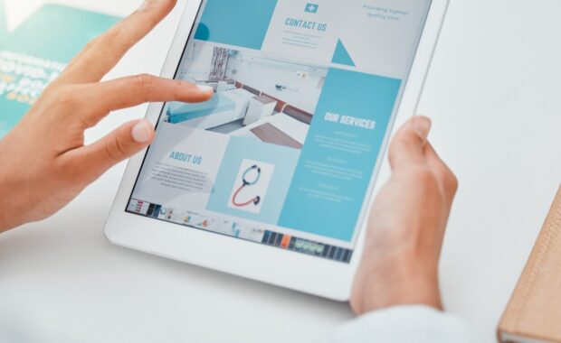 tablet and contact us with healthcare marketing or advertising on a website in the medical industry