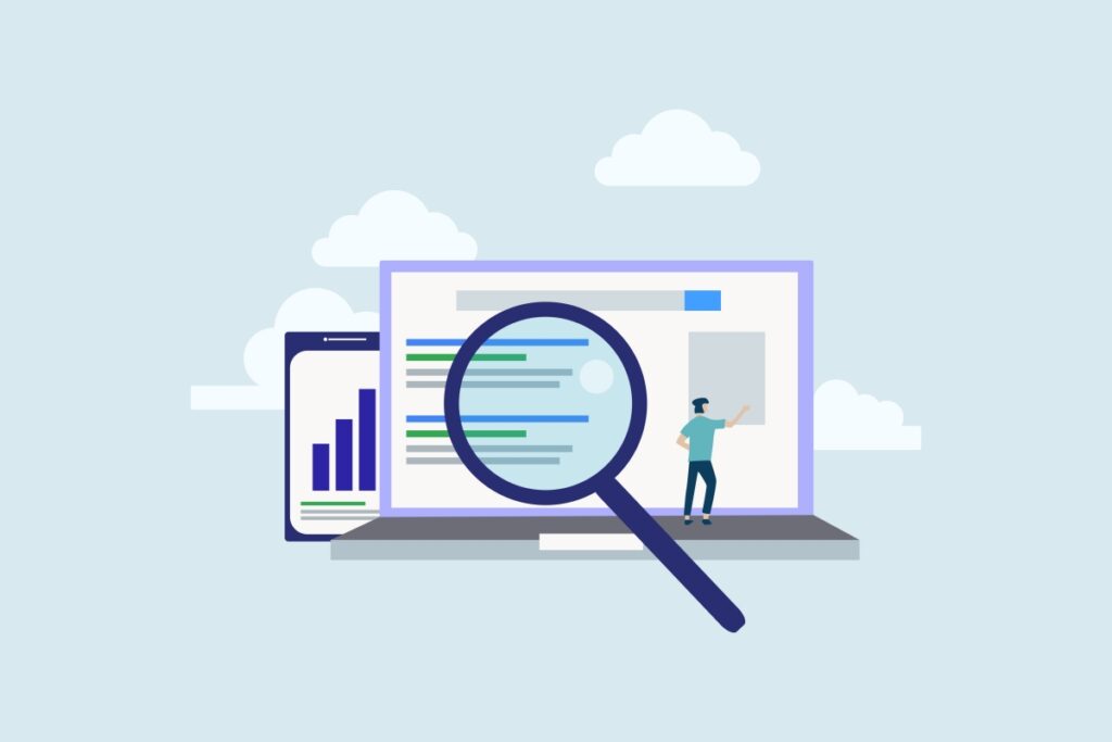 SEO and Google Algorithm graphic concept