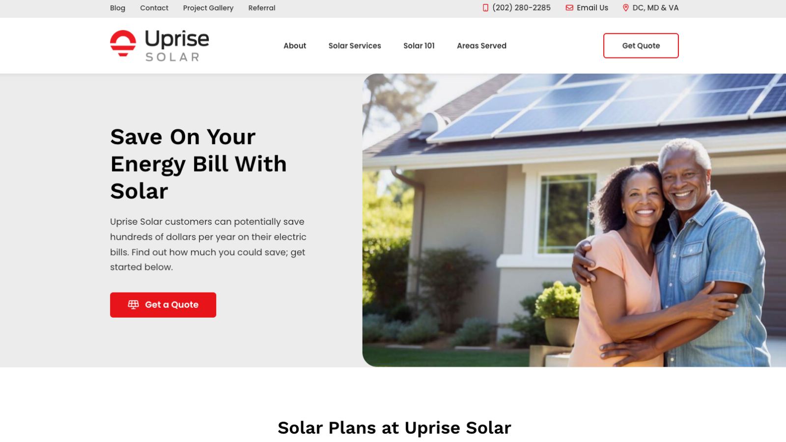 Uprise Solar Site SEO case study portfolio item