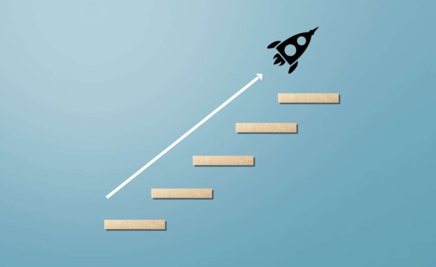 Rocketship with an upward trajectory