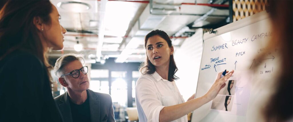 Marketing Manager explaining SEO to her team