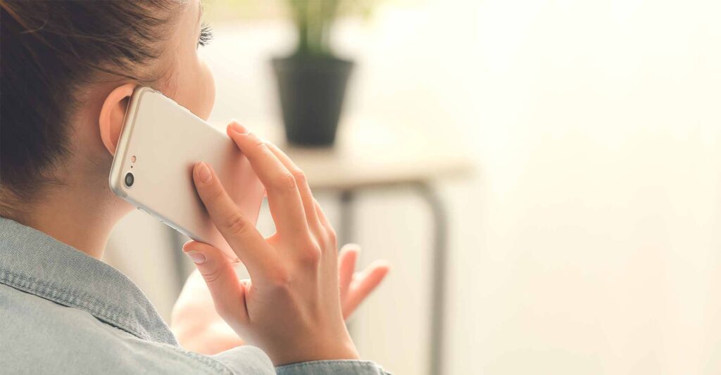 Woman calling an agency