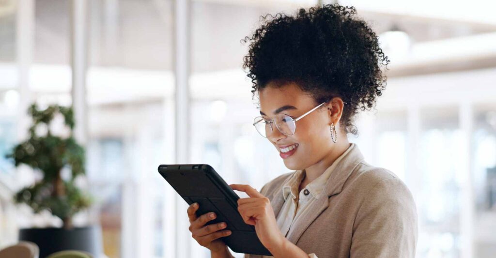 Young Woman Searching Google