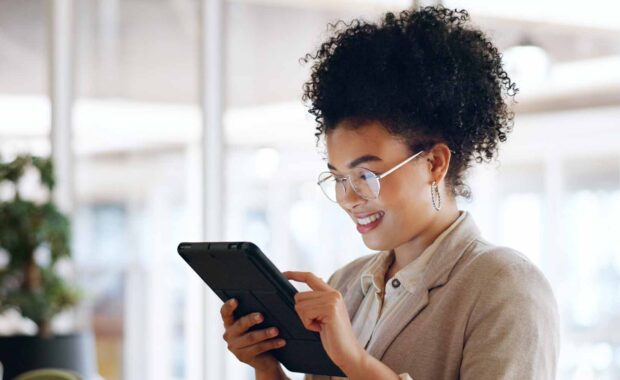 Young Woman Searching Google