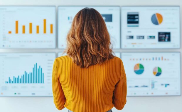 An SEO Consultant Reviewing Data & Analytics From A Digital Marketing Campaign